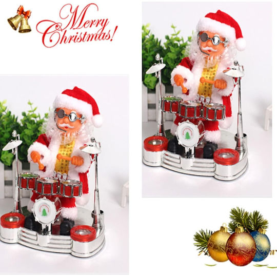 Decorative Christmas Santa With Musical Red 20x17cm