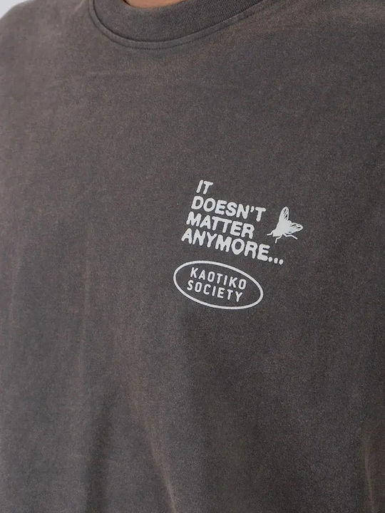 Short Sleeve Washed Black Blouse