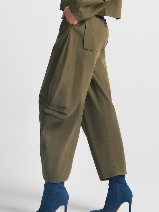 Moutaki Women's Fabric Trousers Khaki