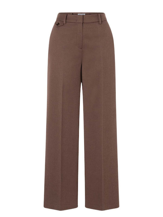 MORE & MORE Women's Fabric Trousers Brown