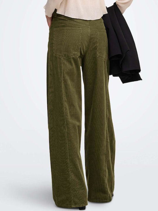 Damen Zeichenfolge Pantaloons in Gerader Bein Stil Khaki