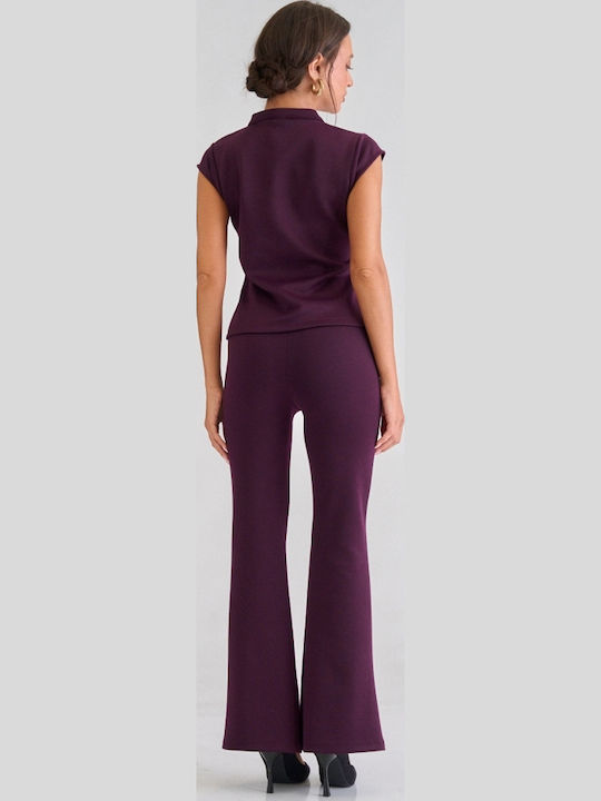 Women's Burgundy Set with Trousers