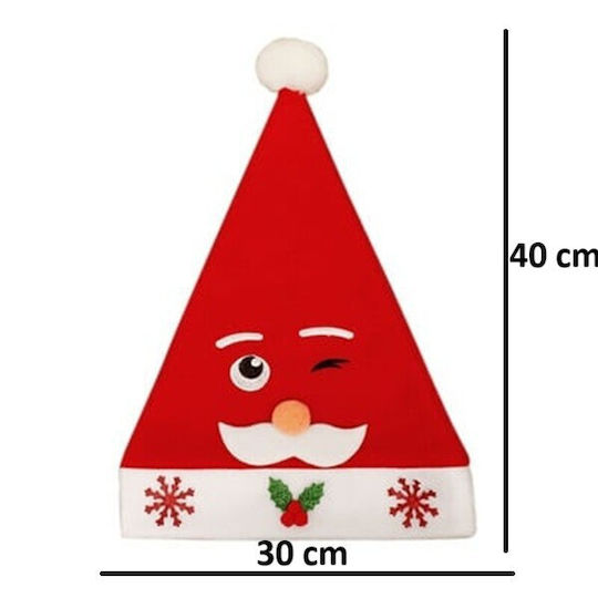 Pălărie Moș Crăciun Model Flippy 3 Mustață Moș Crăciun O Mărime Material Textil 30 X 40 Cm Alb Roșu