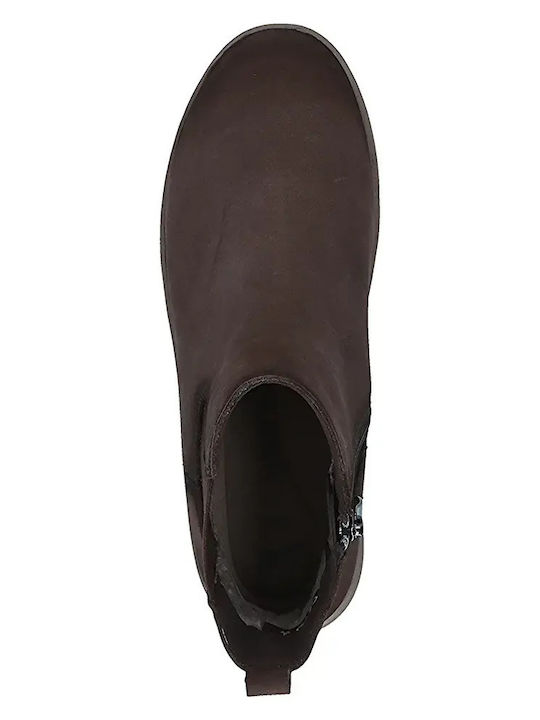 Leather Women's Ankle Boots Brown