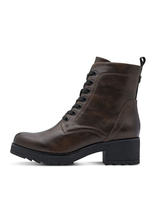 Women's Ankle Boots with Mid Heel Brown