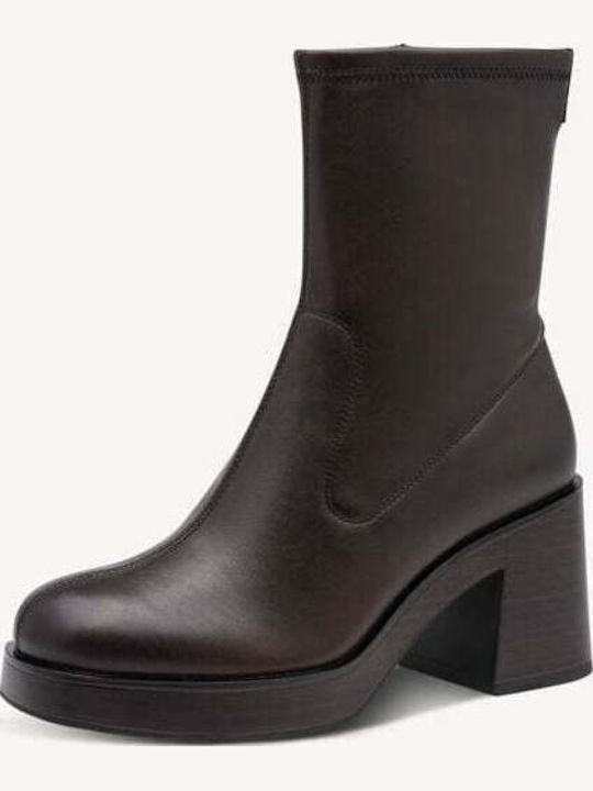 Women's Ankle Boots with High Heel Brown
