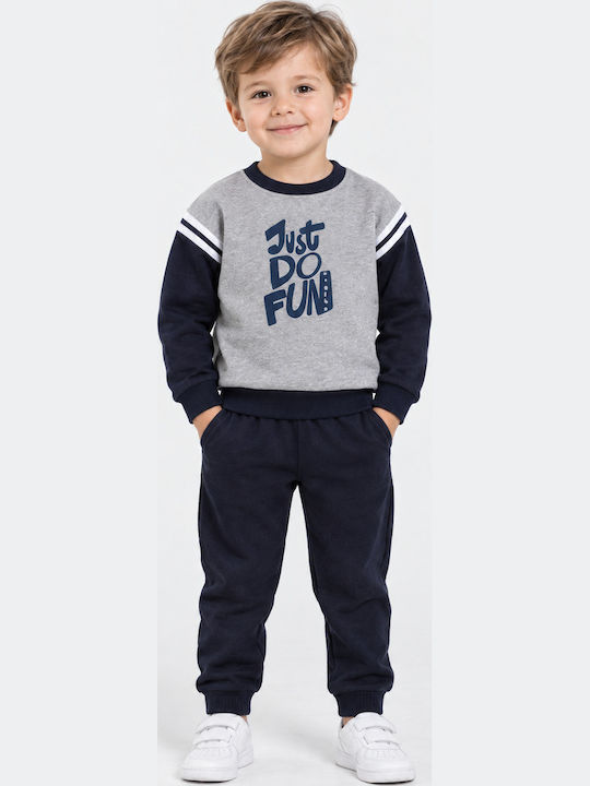 Kids Sweatpants Set With Top Grey/Black