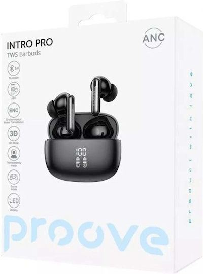 Proove Intro Pro In-Ear Bluetooth Kopfhörer mit Schweißbeständigkeit und Ladekoffer Schwarz