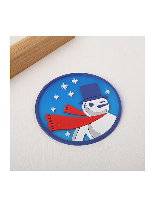 Coaster De Crăciun Din Sticlă Oameni De Zăpadă 10x10cm