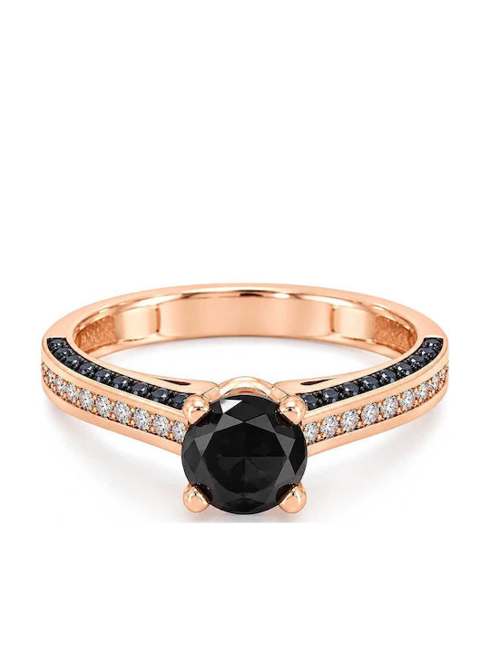 Xryseio Einzelner Steine Ring aus Roségold 14K mit Zirkon