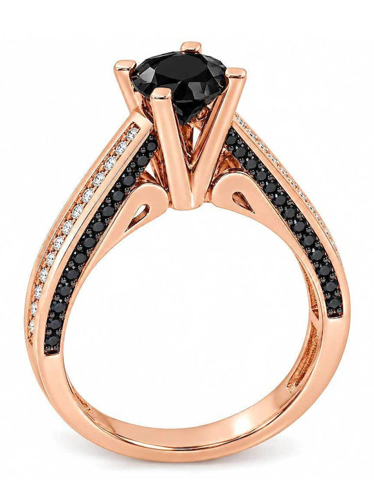 Xryseio Einzelner Steine Ring aus Roségold 14K mit Zirkon