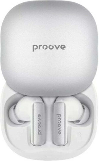 Proove NoLimit In-ear Casti Bluetooth Handsfree Cu Rezistență la Transpirație și Husă de Încărcare Albe