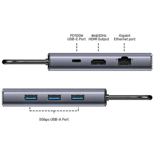 Unitek USB-C Докинг станция със Сив цвят