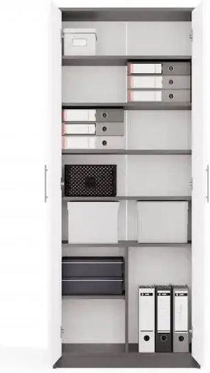 Βιβλιοθήκη Anthracite White 74x35x180εκ.