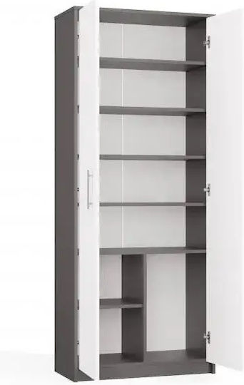 Βιβλιοθήκη Anthracite White 74x35x180εκ.