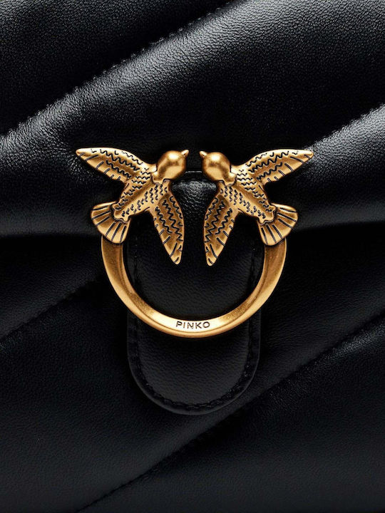 Love Puff Classic Leather Women's Flap Bag Black