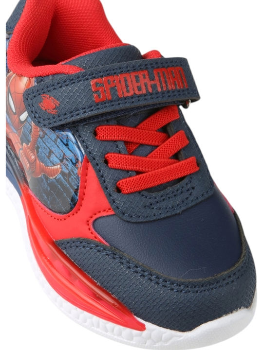 Kids Sneakers with Hoop & Loop Closure & with Lights Red