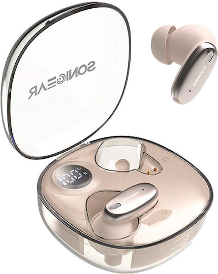 Sonic Gear EarPump Jewel Q3 In-Ear Bluetooth Handsfree Headphones with Sweat Resistance and Charging Case Desert