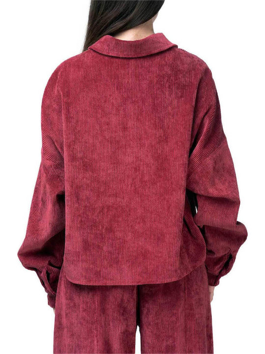 Moutaki Long Sleeve Women's Shirt Burgundy