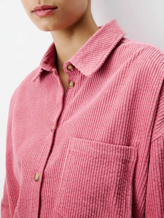 Langärmeliges Damenhemden Cord Blush