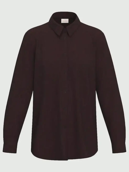 Long Sleeve Women's Shirt Burgundy