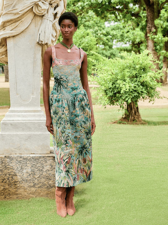 Summer Midi Slip Dress Multicolor