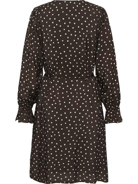 Sommer Hemdkleid Braun Polka Dot