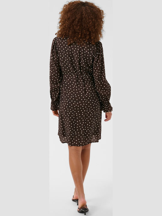 Sommer Hemdkleid Braun Polka Dot