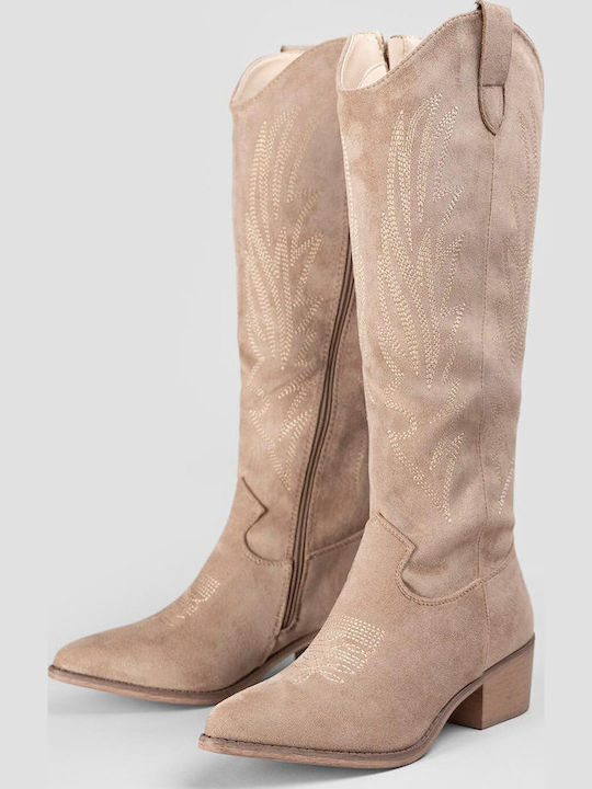 Suede Women's Brown Cowboy Boots