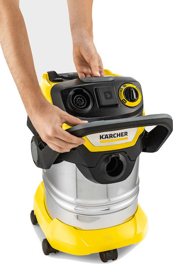 Karcher WD 5 P S V-25 5 22 Wet-Dry Vacuum 1100W With Stainless Steel Drum 25lt Yellow