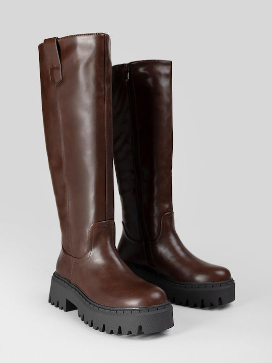 Damenstiefel mit Mittelhohem Absatz Braun
