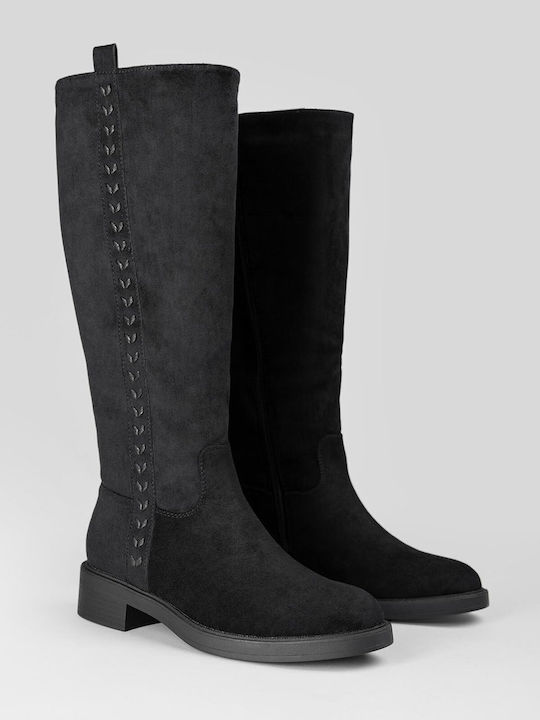 Wildleder Damenstiefel Schwarz