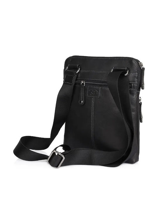 Leather Men's Shoulder / Crossbody Bag Black