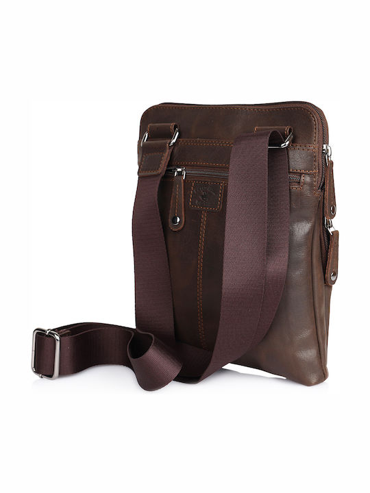 Leather Men's Shoulder / Crossbody Bag Brown