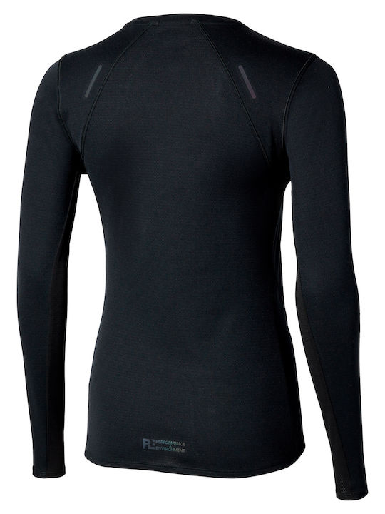 Mizuno Bluză Termică Cu Mâneci Lungi Pentru Femei Neagră