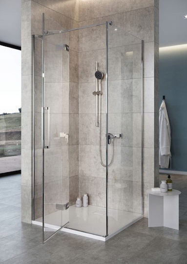 Cersanit Shower Cabin for Shower with Hinged Door 100x200cm Clear Glass