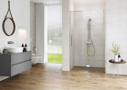 Cersanit Shower Cabin for Shower with Hinged Door 100x200cm Clear Glass