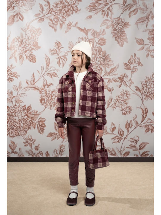 Set pentru copii cu jambiere 4 bucăți Burgundy