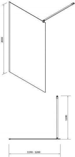 Cersanit Duschkabine mit Schiebetür 120x200cm Klarglas Chrom