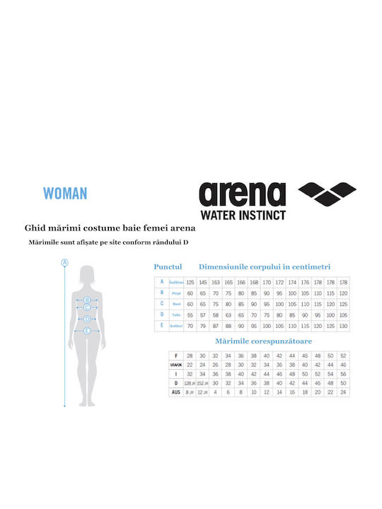 Arena Costum de înot competițional întreg pentru femei Roz