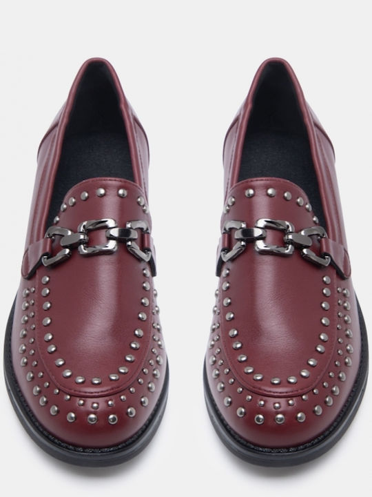 Mocasini Dama Loafers În Culoare Bordo