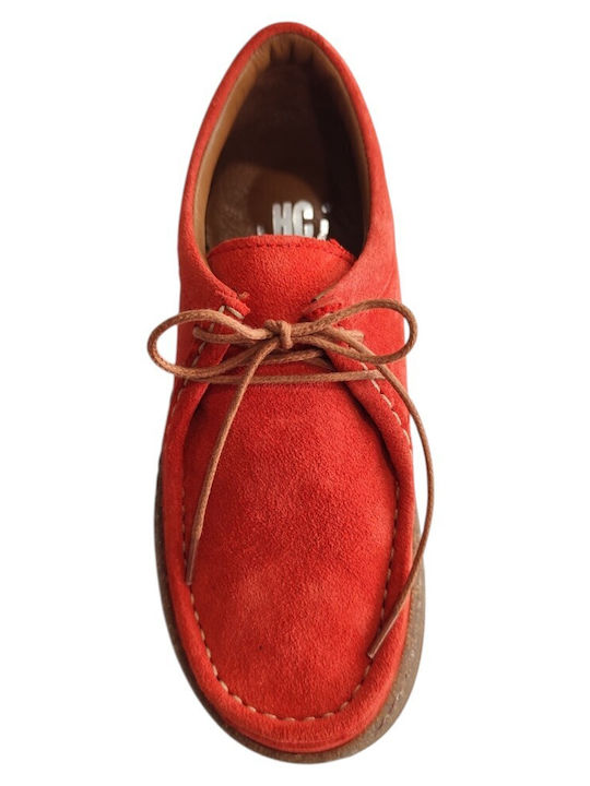 Damen Mokassins aus Leder in Roter Farbe