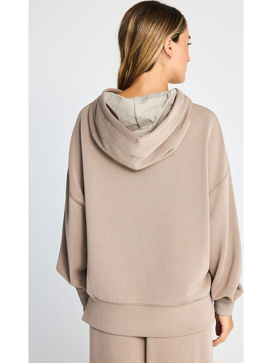 Women's Hooded Sweatshirt Brown-fog
