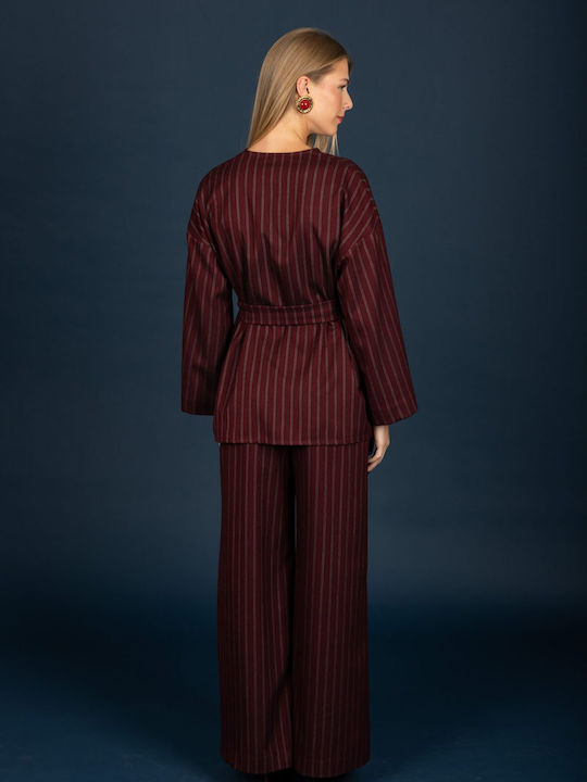 Women's Burgundy Kimono