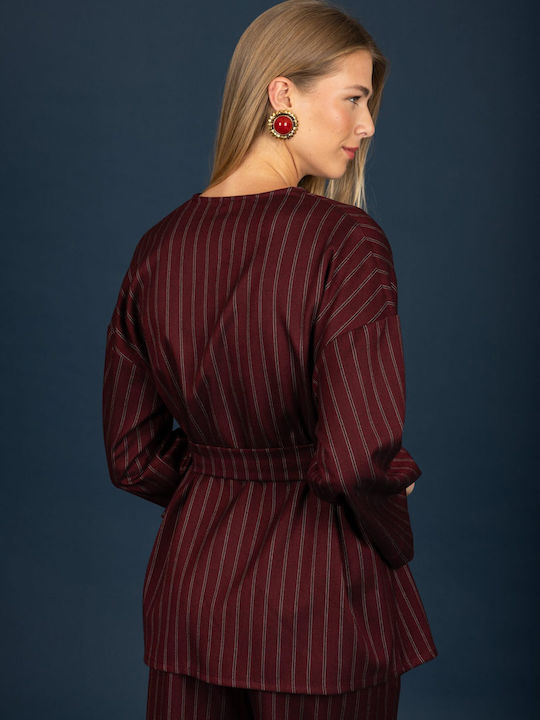 Women's Burgundy Kimono