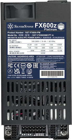 Silverstone Platinum 600W Negru Sursă de Alimentare Complet Modulară Cybenetics Platinum