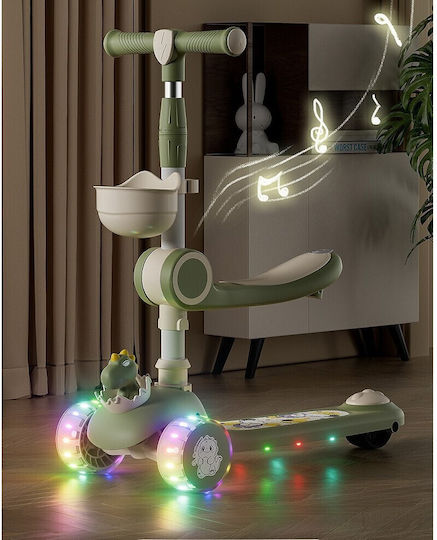 Patin Pentru Copii Pliabil Cu Iluminare LED Cu 3 Roți Pentru 12 Luni Verde 126200