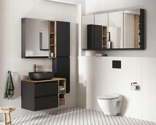 Cersanit Badezimmerschrank 59.4x14.1x80cm Grau