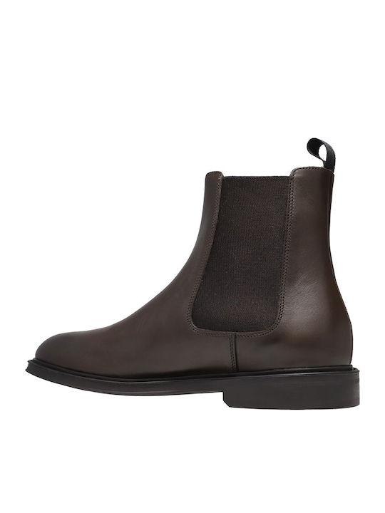 Lässige Herrenstiefel aus Leder Braun