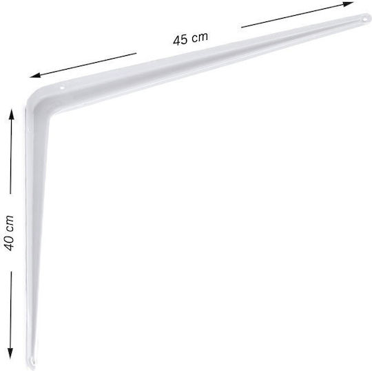 JetWorld Heavy-Duty Corner Shelf Made of Metallic in White Colour 400x450mm